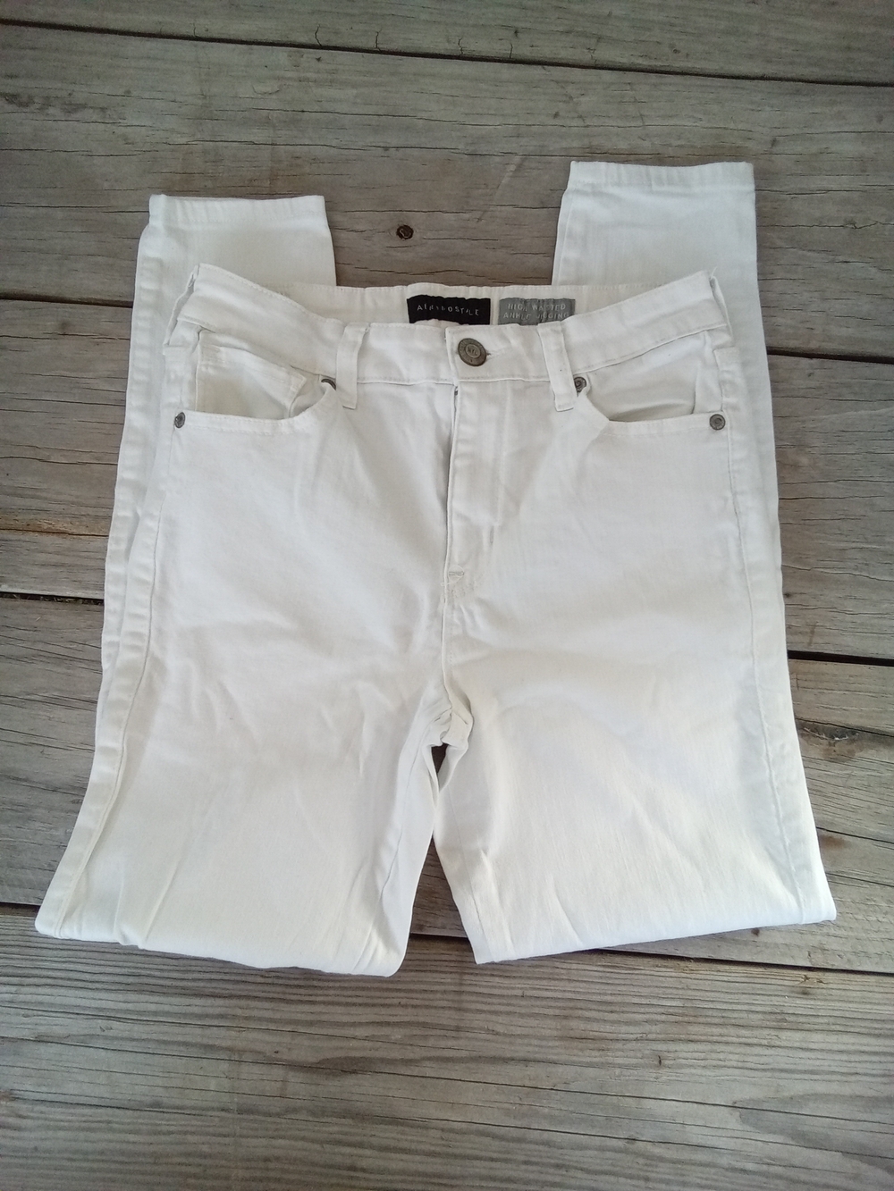 Aeropostale High Wasted Ankle Jegging White Denim Skinny Jeans Size 6